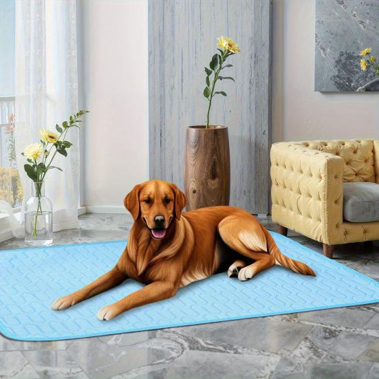Xomken Hunde Kühlmatte aus Eisseide und Oxford-Gewebe in Blau für Hunde und Katzen - Bild 2