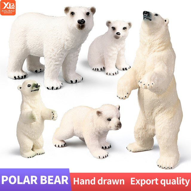 XIALIBAOMOWAN Eisbär Actionfigur in Weiß, solides Modell-Tier für Dekoration und Sammlung - Bild 1