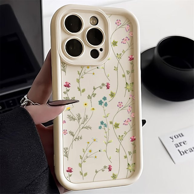 Stoßfeste Silikon-Handyhülle mit Blumen-Design für iPhone Modelle in Multicolour von Kardeem - Bild 1
