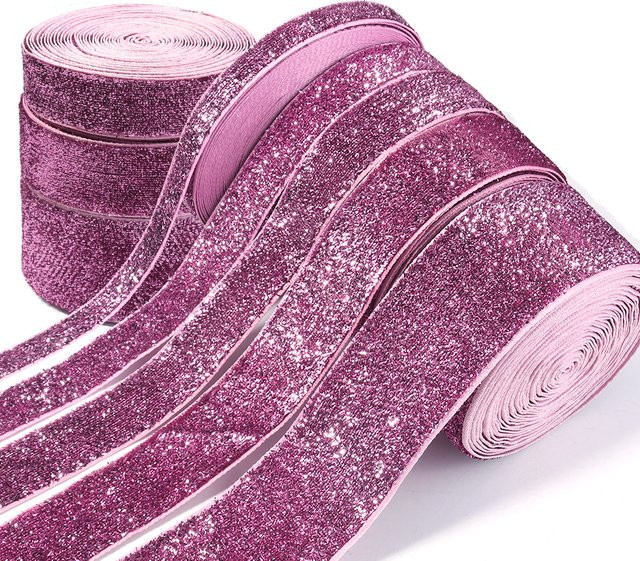 Glitzer-Samtband in Tiefrosa für Hochzeiten, Partys und Geschenke, Breite: 10 mm, 15 mm, 20 mm, 25 mm oder 38 mm - Bild 1