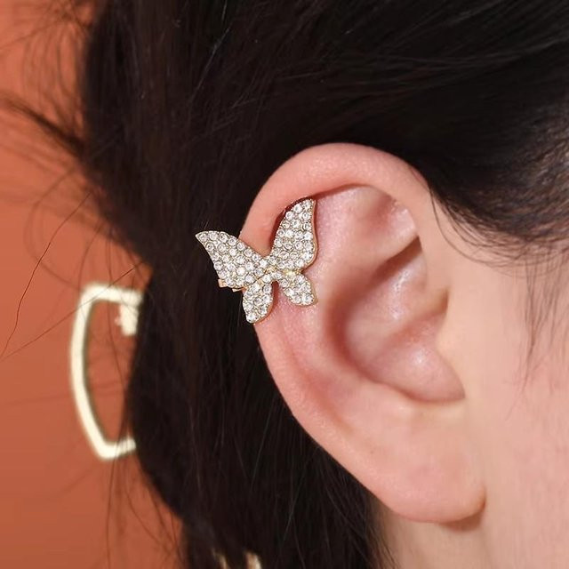 YULIN Ohr-Cuff Schmetterling, Zirkonia, Zinklegierung, Gold, Damen - Bild 1