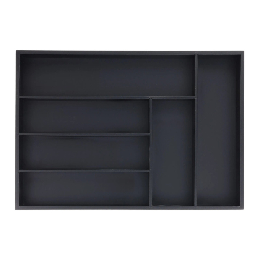 Besteckkasten aus Bambus von Relaxdays in Schwarz mit 6 Fächern, B/T/H: 43 x 30,5 x 5 cm - Bild 2