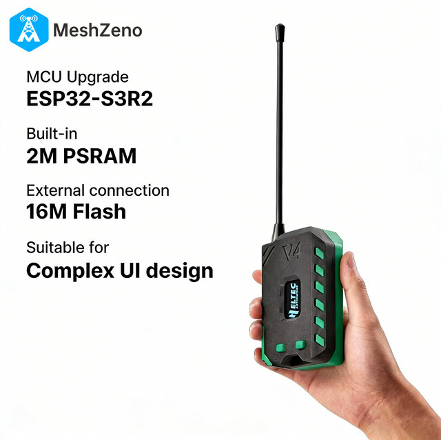 Heltec V4 WiFi LoRa 32 Dev-Board-Gehäuse-Set mit weicher Antenne und ESP32 SX1262 in Schwarz - Bild 1