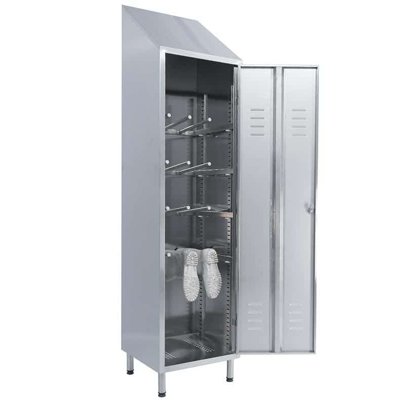 BIGBOXX Edelstahl Stiefelschrank in Silber Matt mit Belüftung und Scharniertüren - Bild 1