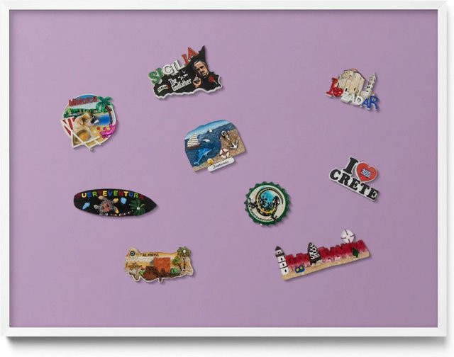 Tulup Magnettafel für Reisemagnete in Pastellviolett mit weißem Rahmen, B: 80 cm, H: 60 cm - Bild 1