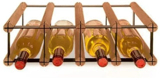 PROREGAL Modulares Weinregal Vinotega Mod aus massivem Kiefernholz, Braun geölt, H x B x T: 12,5 x 42,5 x 24,5 cm - Bild 1