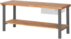 STIER Werkbank Premium mit 1 Schublade und Ablageboden, Farbe Braun, B/T/H: 200 x 70 x 84 cm - Bild 1