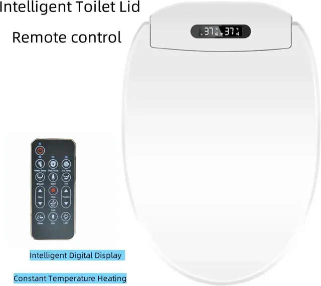 Intelligenter Bidet-Toilettensitz von WEllBlue in Weiß mit Fernbedienung, beheiztem Sitz, Warmlufttrockner und einstellbaren Funktionen für Wasser, Wind und Temperatur - Bild 1