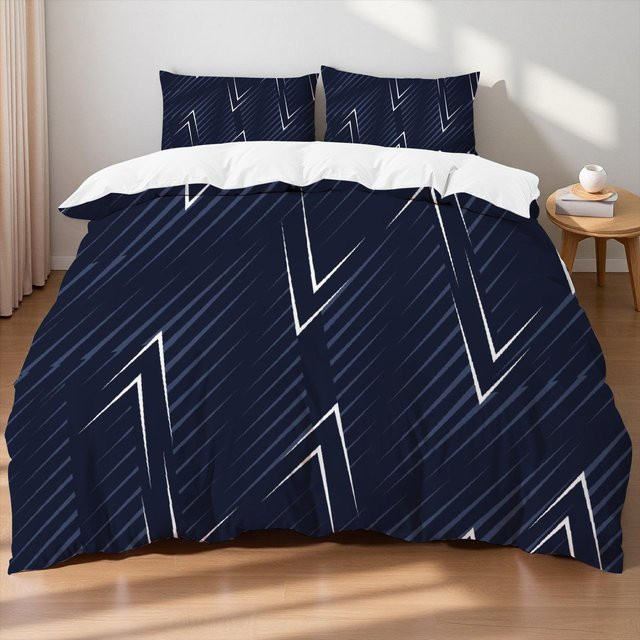 King-Size Bettwäscheset mit abstraktem Graffiti-Druck in Orange, Schwarz und Blau, atmungsaktives Microfaser-Bettbezug-Set für Jugendzimmer, B/H: 200 x 230 cm - Bild 1