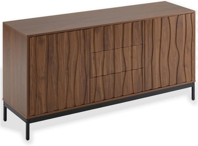 okwish Sideboard mit 3 Schubladen für Küche und Wohnzimmer in Natur, B/T/H: 150 x 40 x 80 cm - Bild 1