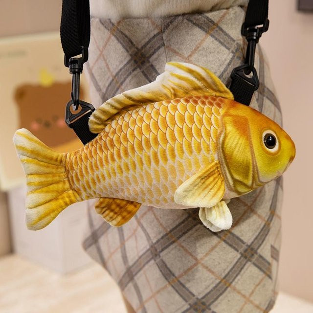 Yiran toy Simulationsfisch Plüsch Umhängetasche, Stofftier, 30cm - Bild 1