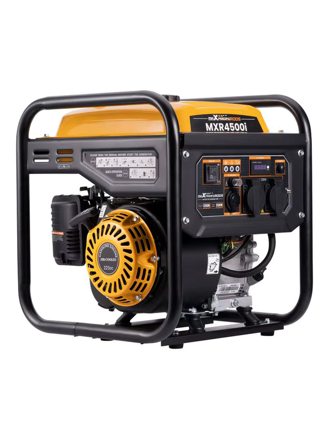 MXR Wechselrichter Benzin Generator mit Digitalmessgerät, 3500 W, tragbarer Notstromgenerator für Wohnmobile, Gelb - Bild 5