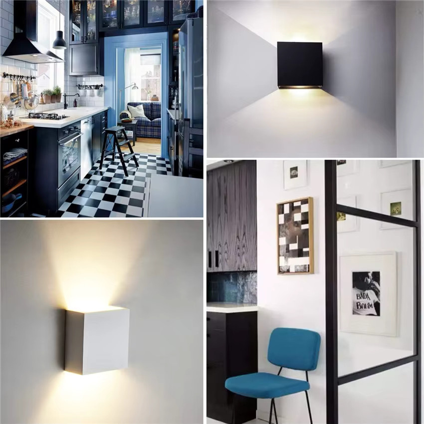 CYLRDXK LED Wandleuchte IP65 Wasserdicht aus Aluminium für Außen und Innen in Schwarz und Silber - Bild 4