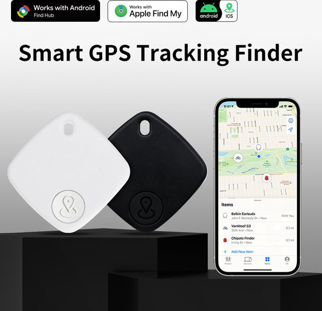 GGBEE Mini-GPS-Tracker Smart Tag in Weiß mit Bluetooth für Android und iOS zur Verlustprävention von Schlüsseln und Brieftaschen - Bild 1