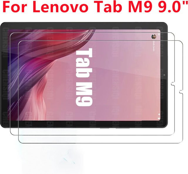 2 Stück Displayschutzfolie aus gehärtetem Glas für Lenovo Tab M9 9,0 Zoll TB-310FU TB-310, transparent, Anti-Fingerprint und HD-Schutz - Bild 1