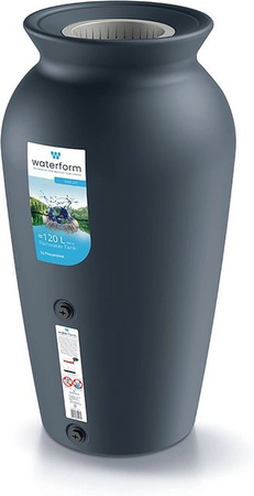 Waterform Regentonne Velcan 120 in Anthrazit mit Filter und modernem Design