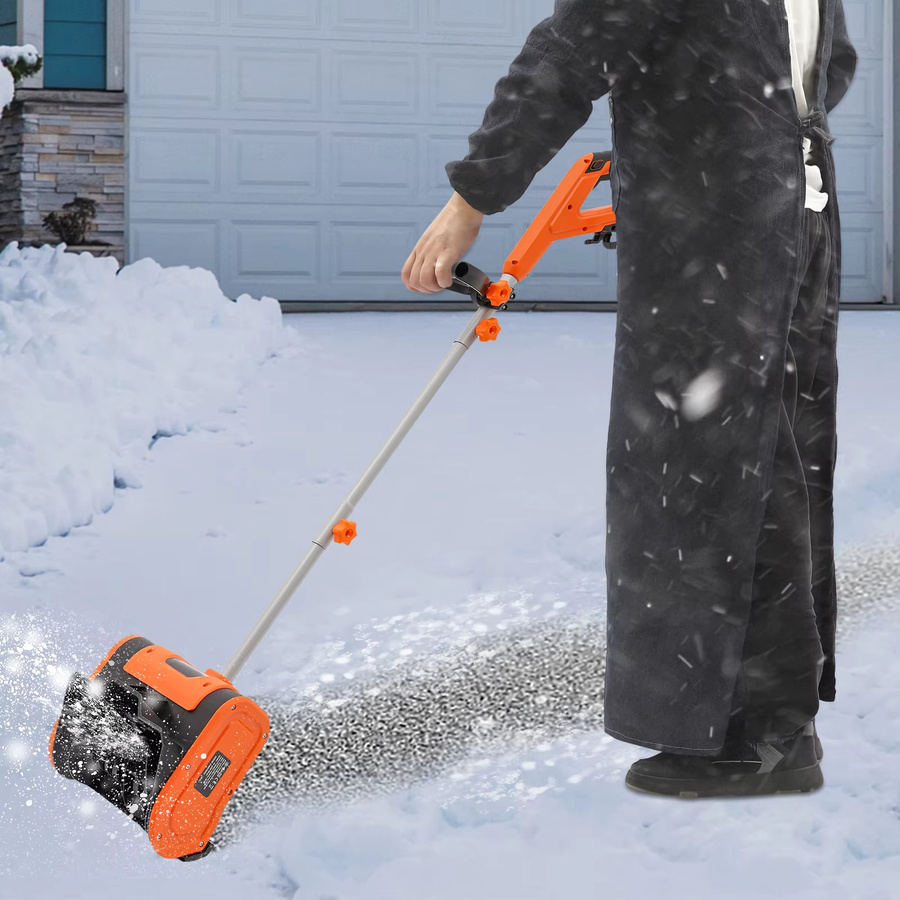 Elektrische Schneefräse in Orange mit 1800 W und 3500 U/min, kabelgebundene Schneekehrmaschine - Bild 3