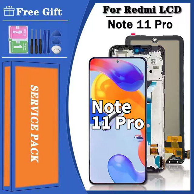 Xiaomi Redmi Note 11 Pro 5G Super AMOLED Display mit Touchscreen Digitizer und Rahmen in Schwarz, 6,67 Zoll - Bild 1
