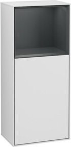 V&B Finion Seitenschrank in Weiß mit LED-Beleuchtung und Glastüren, B: 41,8 cm, H: 93,6 cm - Bild 1