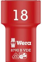 Wera Zyklop Steckschlüssel-Einsatz 18mm 3/8 Zoll in Rot und Gelb - Bild 1