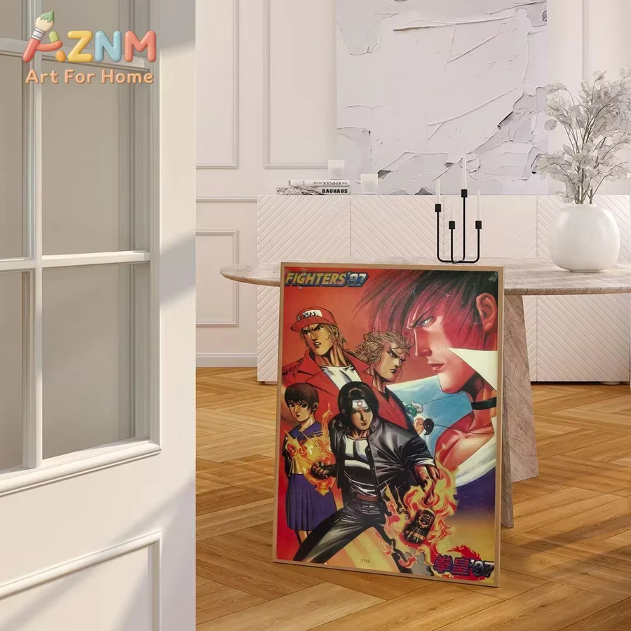 Kayou The King Of Fighters Retro Arcade-Spiele Wandaufkleber aus Kraftpapier, Mehrfarbig - Bild 4