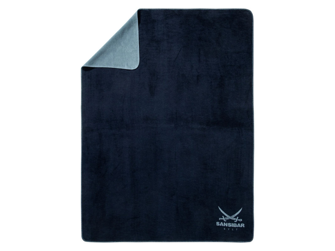 SANSIBAR Wohndecke in Navy Blau, beidseitig verwendbar, B/L: 150 x 200 cm - Bild 3
