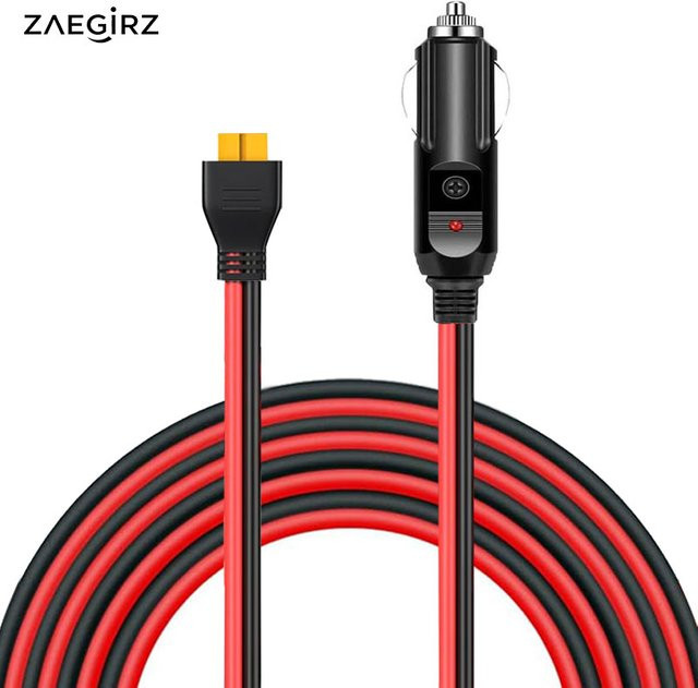 ZAEGIRZ XT60 auf Auto-Zigarettenanzünder Ladekabel für tragbare Powerstations wie ALLPOWERS R600 R1500 R2500 EcoFlow Delta River Anker Bluetti Oukitel FOSSiBOT, Länge: 2 m - Bild 1
