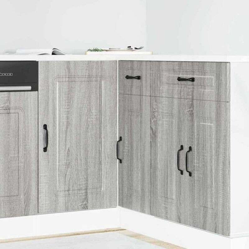 Küchenunterschrank Kalmar von Vidaxl in Grau mit Drehtüren aus Holzwerkstoff - Bild 1