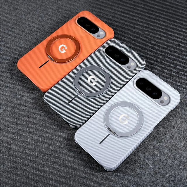 Business Schutzhülle für Google Pixel 10 Pro XL mit magnetischer Halterung und Carbon-Faser-Muster in Purple - Bild 1