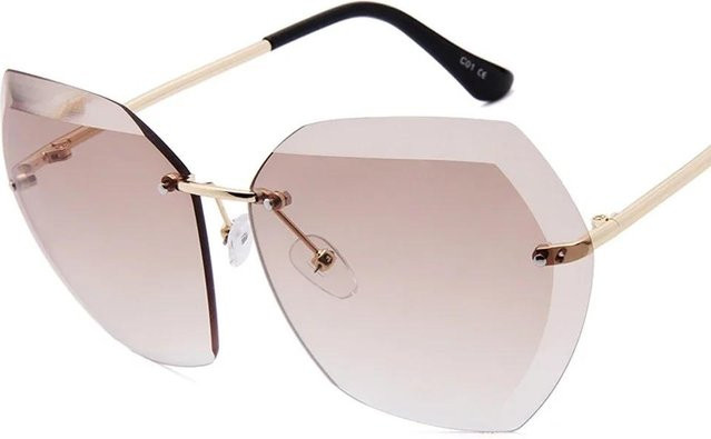 Yiran bag Sonnenbrille, randlos, hexagonal, Metall, Unisex, braun - Bild 1