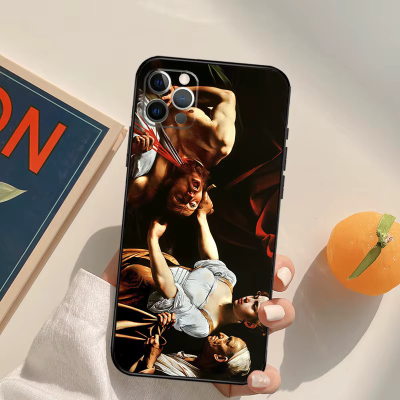 Funda Handyhülle Beheading Holofernes Caravaggio Motiv für iPhone 16 15 14 13 12 11 Pro Max Plus Mini XR in Multicolor - Bild 2