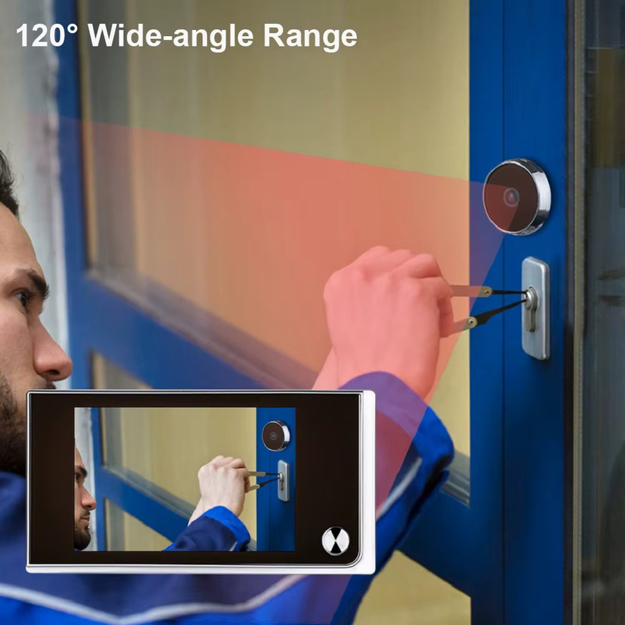 Wsdcam Digitale Türspionkamera mit 3,5 Zoll Monitor und 120 Grad Sichtwinkel, Drahtlose Smart Home Türklingel mit Wi-Fi Funktion - Bild 3