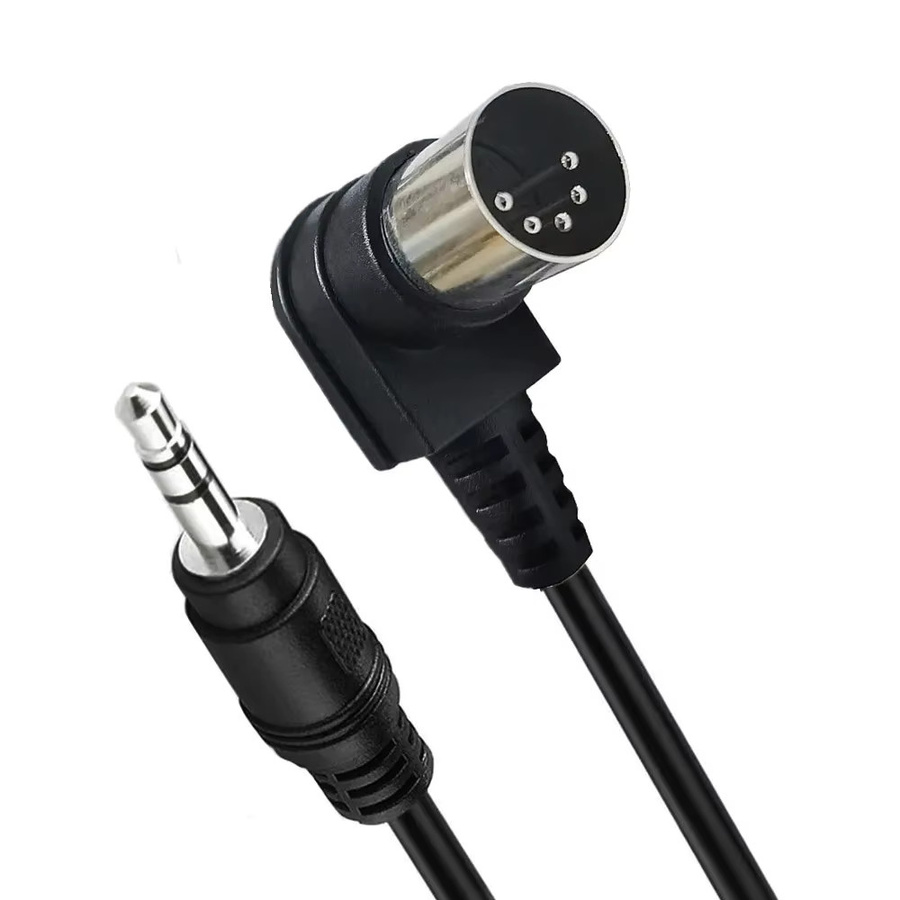 BSN Audio-Adapterkabel von 3,5mm Klinke auf 5-poligen MIDI-DIN Stecker, Farbe: Schwarz - Bild 5