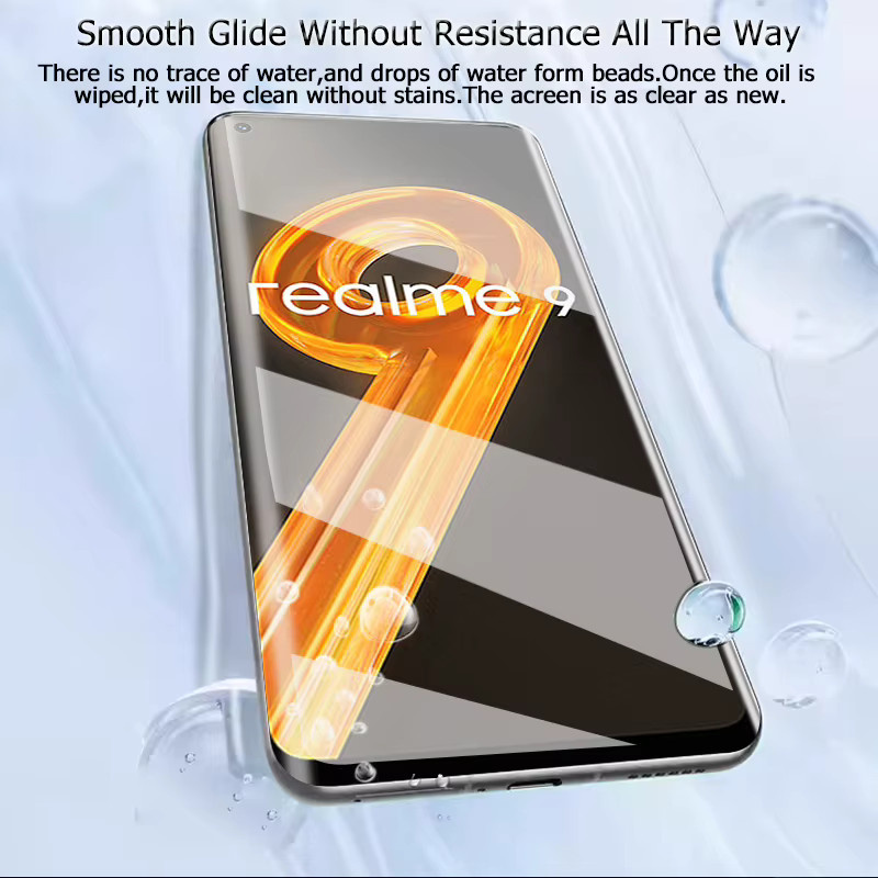 3er-Set gehärtetes Glas für Realme 9, 6,4 Zoll, transparent, HD-Displayschutz mit Fingerabdruck-Entsperrung und Anti-Explosion-Schutz - Bild 3