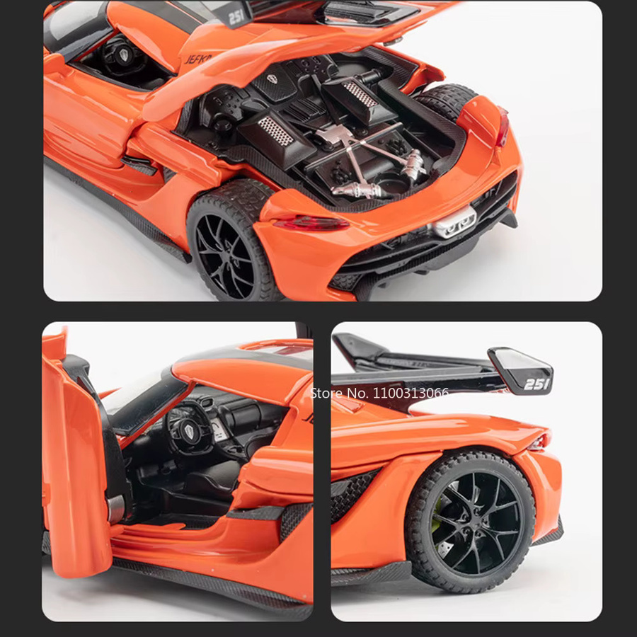 Jesko Autos Modelle, Spielzeug Fahrzeuge, Maßstab 1:32, Metall, mit Licht und Sound - Bild 3