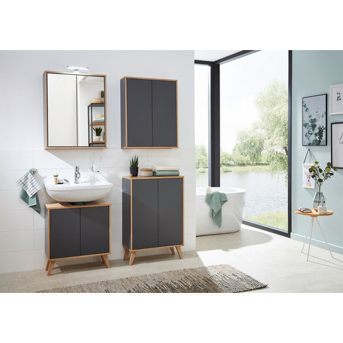 Fackelmann Spiegelschrank FINN in Anthrazit mit 2 Türen und Soft-Close-Funktion, B/H/T: 60 x 75 x 20,3 cm - Bild 2
