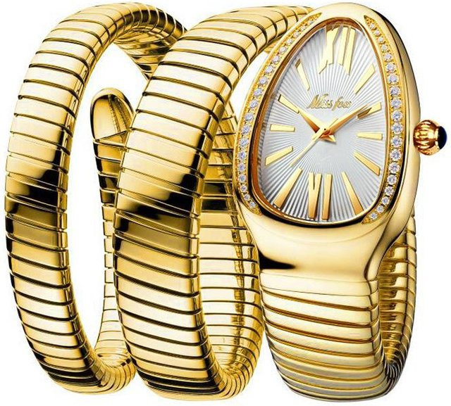 MISSFOX Armbanduhr Quarz, Edelstahl, Gold/Weiß, Damen - Bild 1