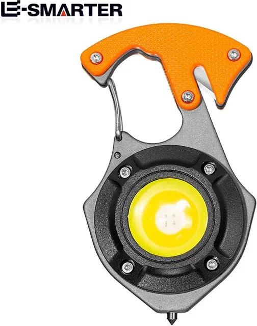 ESMARTER COB-Taschenlampe als Schlüsselanhänger mit USB-C Schnellladung, LED-Hervorhebungsleuchte in Gelb und Schwarz - Bild 1