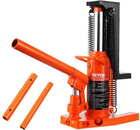 VEVOR Hydraulischer Klauenwagenheber in Orange, 2,5 t Auf-Zehen-Hubkapazität und 5 t Auf-Top-Hubkapazität, Zehenhöhe: 20-135 mm, Oberhöhe: 227-340 mm - Bild 1