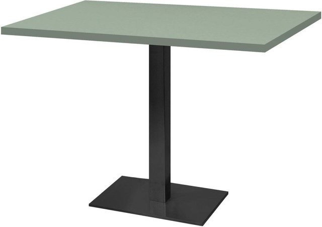RestooTab Tisch Milan rechteckig in Hellgrün mit Holz- und Uni-Dekor, B: 120 cm, T: 70 cm, H: 75 cm - Bild 1