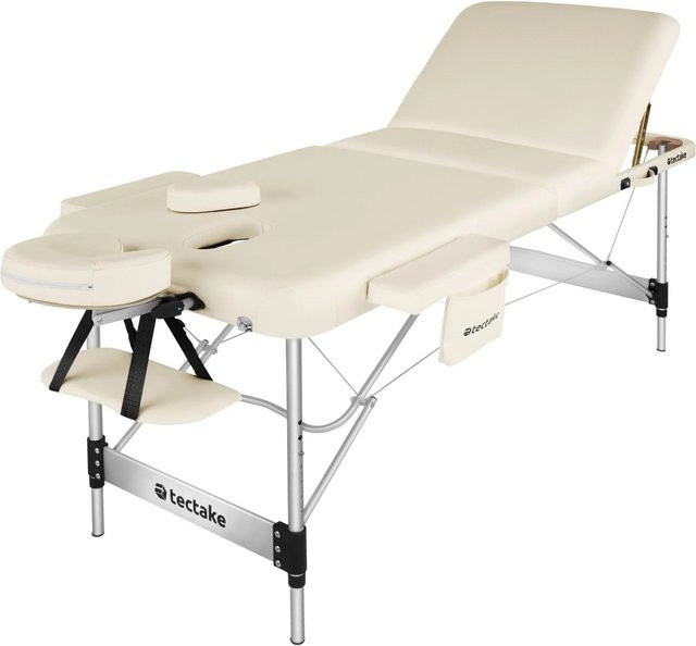 tectake 3 Zonen Massageliege Phuket in Beige mit Aluminiumgestell, L x B x H: 212 x 70 x 90 cm - Bild 2