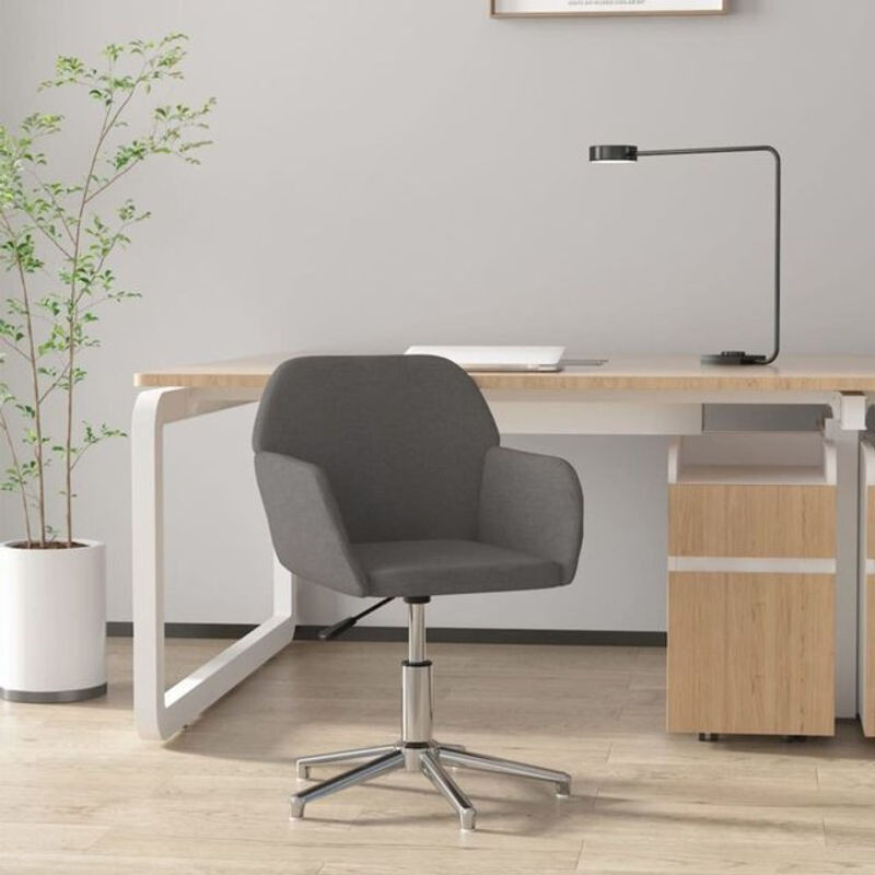 Drehbarer Bürostuhl in Hellgrau aus Stoff von vidaxl mit Metallgestell im minimalistischen Design - Bild 1