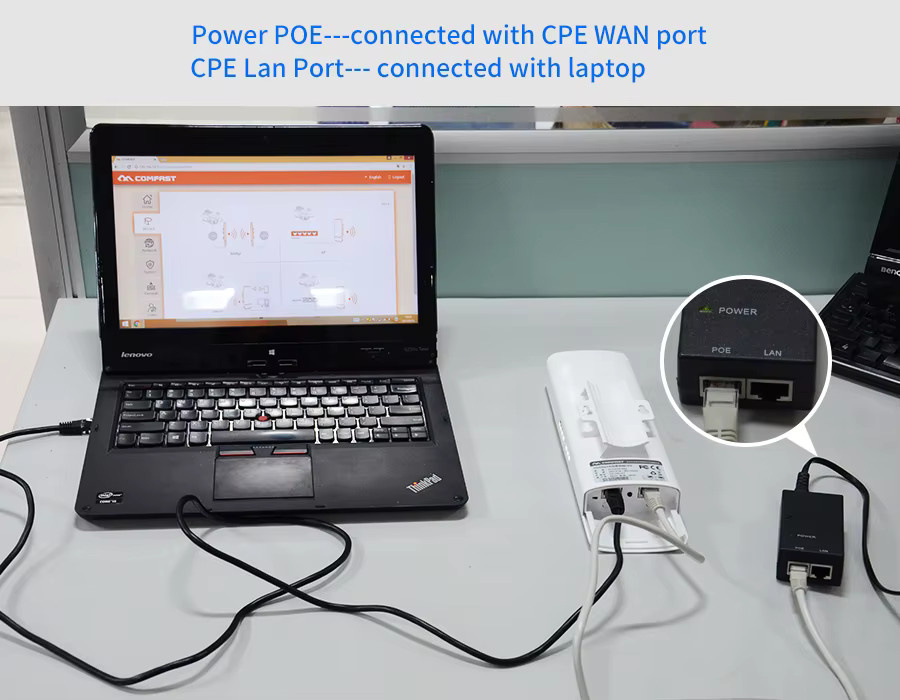 COMFAT Outdoor CPE Wifi Repeater Set, 2er Pack, 5 GHz, 300 Mbps, Wireless Wi-Fi Router Extender Brücke mit 2x 14dBi Antennen, Weiß - Bild 3