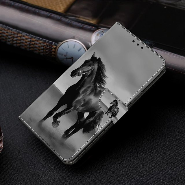 A Steed Dark Horse Handyhülle aus Leder für iPhone Samsung Xiaomi Redmi Motorola Nokia Sony LG Oppo A58 5G - Bild 1