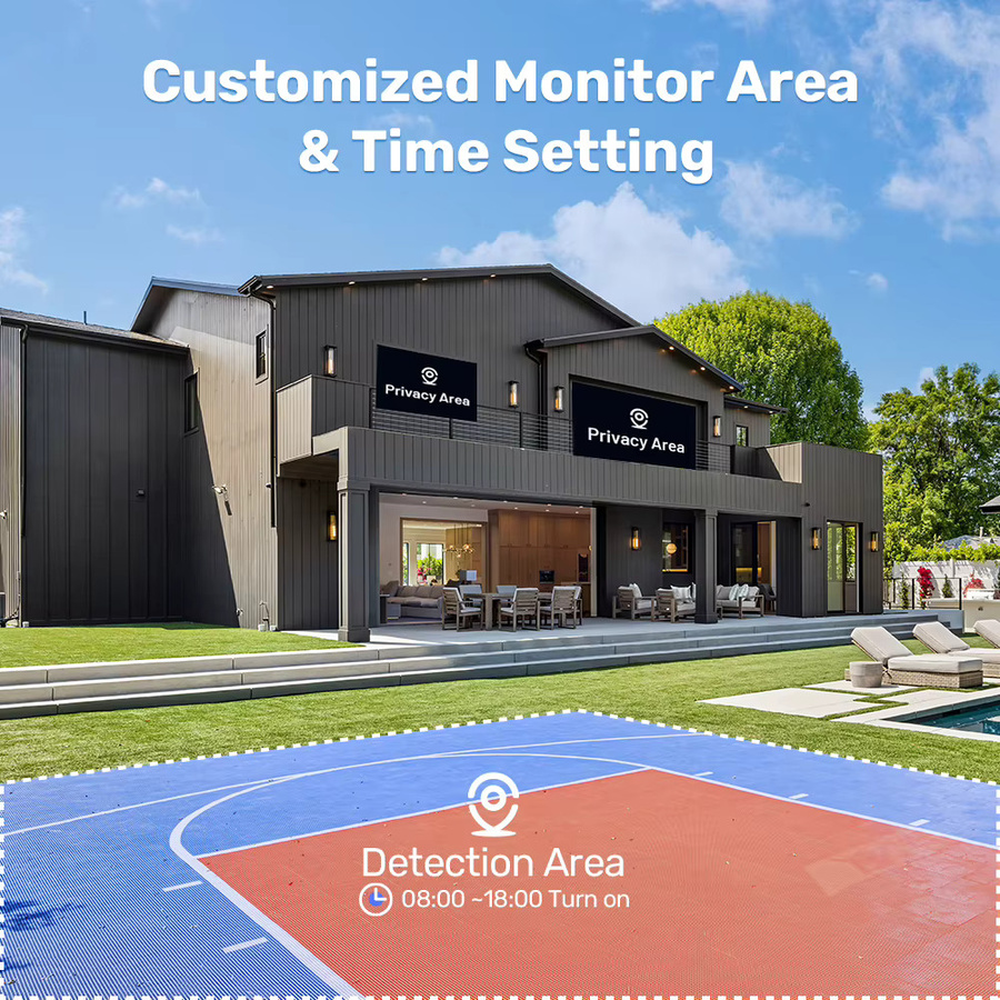 ANNKE 5MP WiFi CCTV Überwachungssystem mit 10CH NVR, kabellose Outdoor IP Kameras mit Zwei-Wege-Audio in Weiß - Bild 4