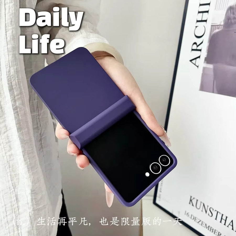 Ultradünne matte Schutzhülle für Samsung Galaxy Z Flip 7 6 5 4 3 mit Scharnierschutz und stoßfester Rückseite aus hartem PC in Blau - Bild 1
