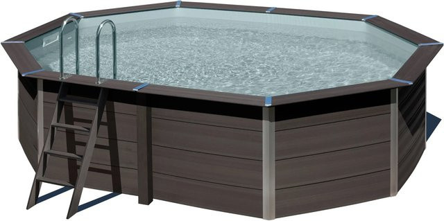 Gre Composite Pool Avantgarde Oval in Anthrazit mit Beleuchtung, B/T/H: 524 x 386 x 124 cm - Bild 1