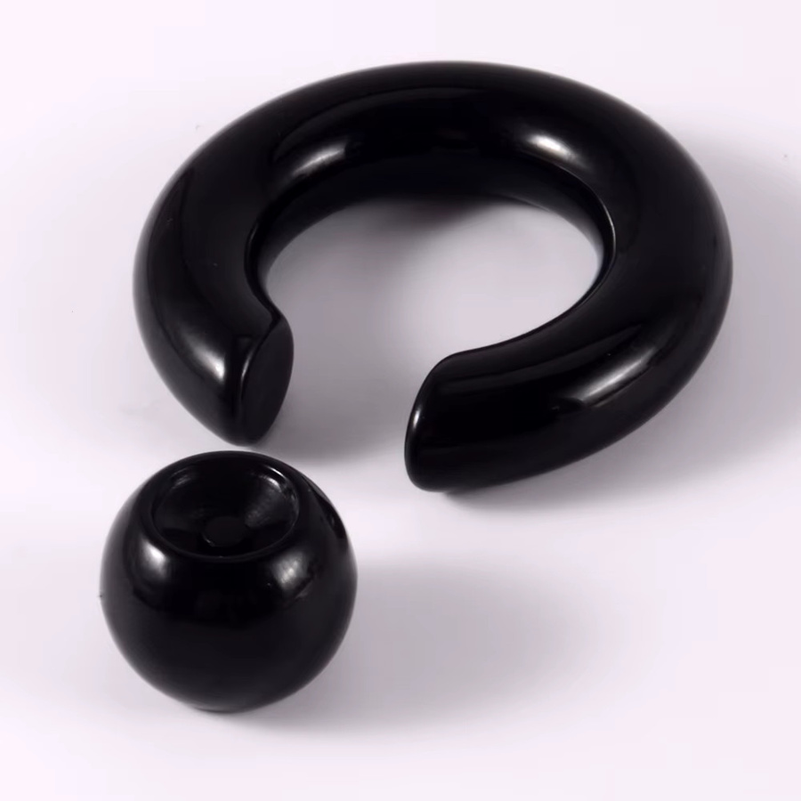 Captive Bead Ring, Acryl, Schwarz, Unisex - Bild 3