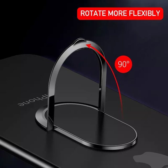 Magnetischer ultra dünner Fingerring-Halter für dein iPhone als flexibler Smartphone-Halter für das Armaturenbrett in Schwarz - Bild 1