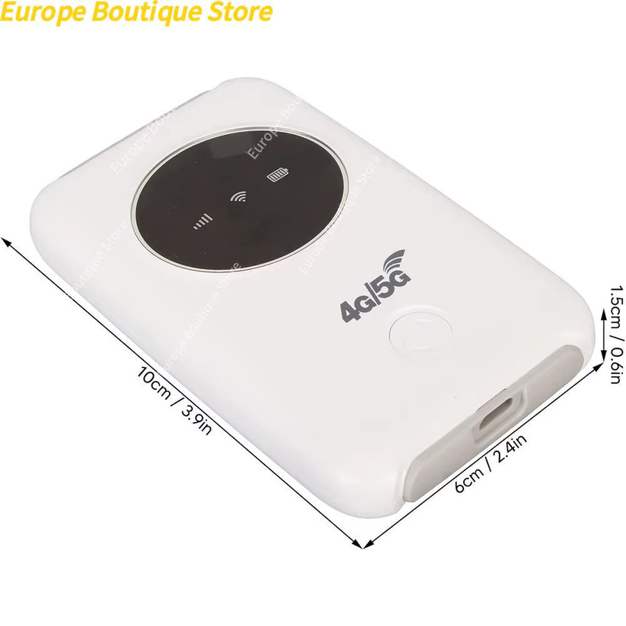 NUOYING Tragbarer 4G/5G Pocket WiFi Mobile Hotspot mit 300Mbps und USB-C Anschluss, Weiß - Bild 6
